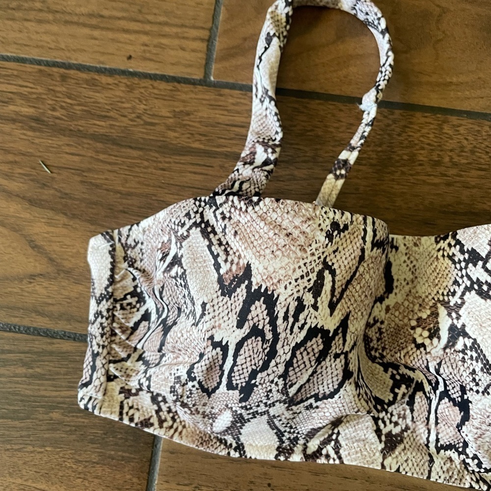 Shade & Shore Snake Print Bandeau Balconette Bikini Top Size 34b — image 3 of 8